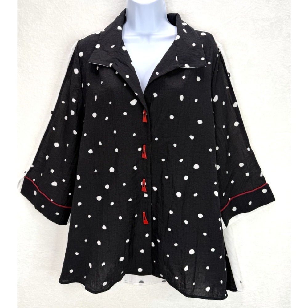 Moonlight Y & S Fashion Women's Size XL Tunic Shirt Polk-Dot Art to Wear